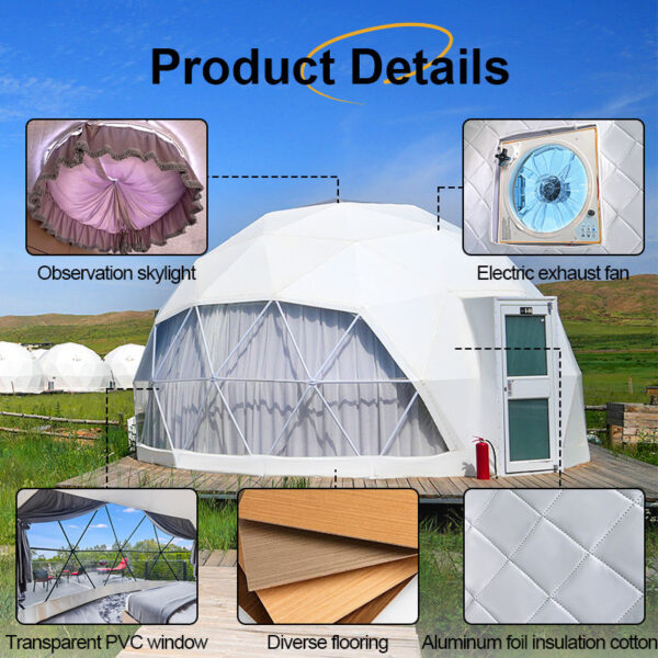 6M Pvc Dome tent Resort camping hotel tent