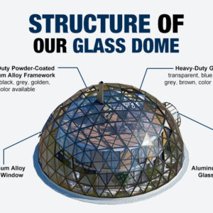 8m stronger Glass dome tent  with Aluminum alloy tempered glass.